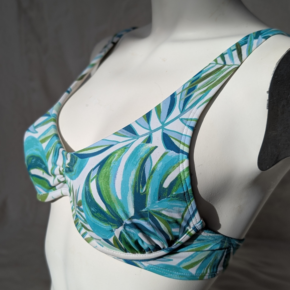 Shade & Shore Tropical Blue Green Bikini Top